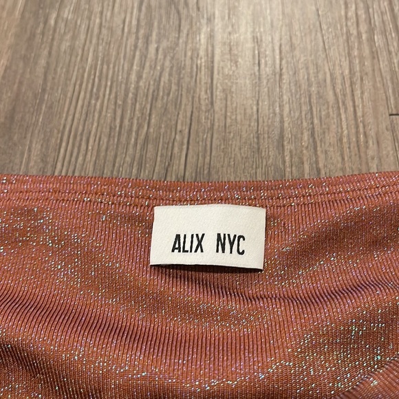 ALIX NYC Addison Off the Shoulder Long Sleeve Metallic Glitter Bodysuit - Picture 5 of 5